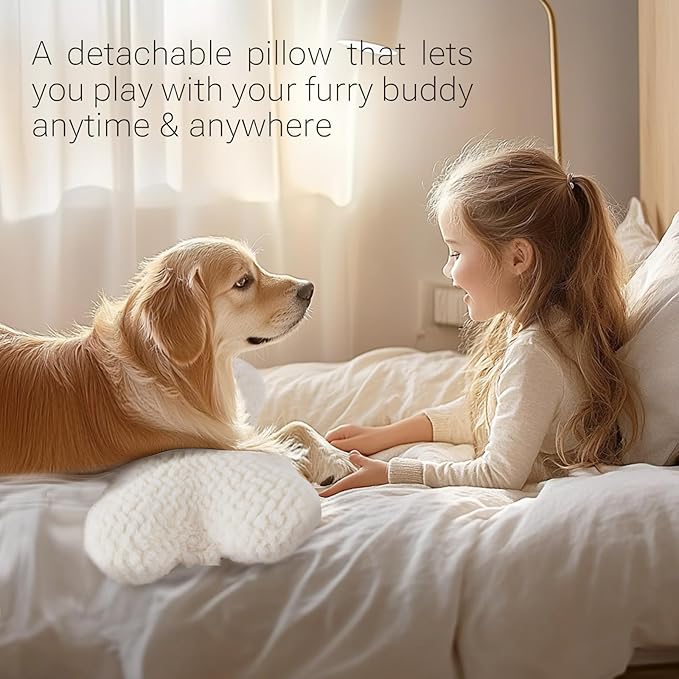 Soft Touch Orthopedic Dog Beds for Large Dogs, Extra Large Waterproof Dog Crate Bed with Removable Washable Cover, Attachable Pillow Cushion, Non-Slip Bottom (Ivory, X-Large)