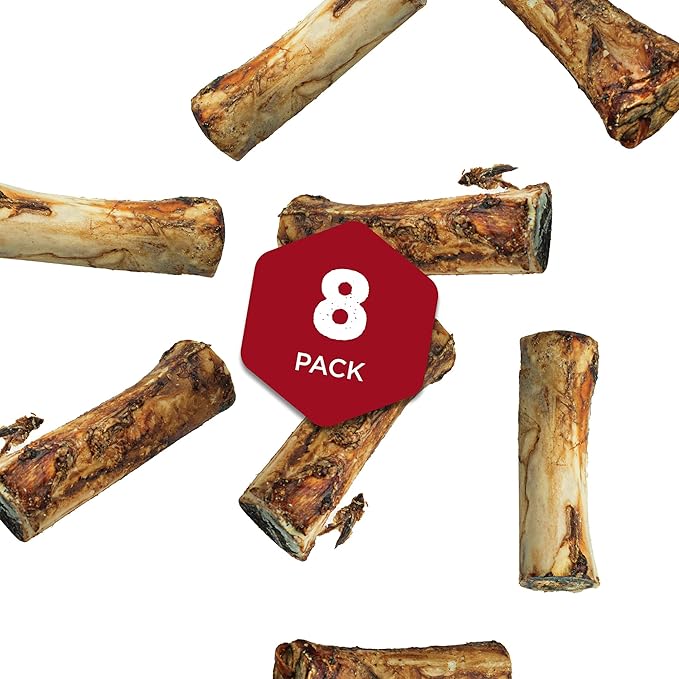 Best Bully Sticks Marrow Bones for Dogs - 8 Count (Pack of 1) - USA Packed, Healthy Snack, Grass-Fed Beef, Long-Lasting - Large Breeds
