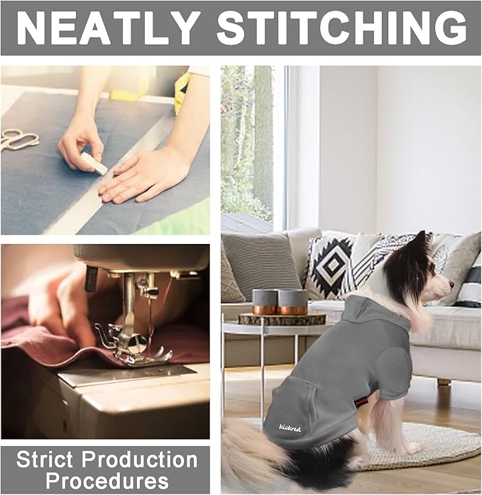 2 Pieces Basic Cotton Dog Hoodie Sweater, Soft Pet Clothes Dog Sweatshirts, Dog Outfit Coat Pullover with Pocket and Leash Hole for Small Medium Large Dogs, Dark Grey & Purple/Sleeved (Medium)