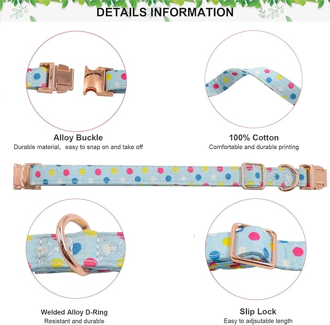 Metal Buckle Dog Collar, Durable Adjustable Dog Collar Soft for Small Medium Large Dogs (Blue Point, L(15-23in)