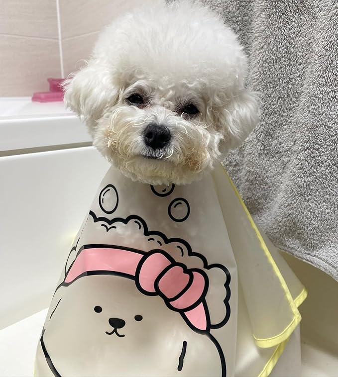 Spa Day Dog Costumes Cosplay Cape, Curly Hair Dog Robe for Halloween Parties Dog Hats Wigs for Small Medium and Large Dogs Adjustable(Neck Circumference 22-32cm/8.6-12.6in)