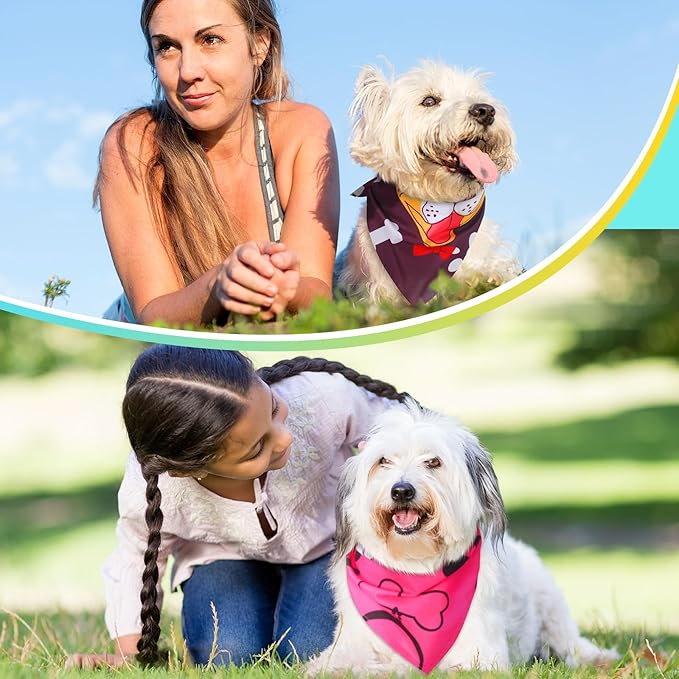 100 Pcs Dog Bandanas Bulk Pet Bibs Colorful Triangle Scarf Pet Bandanas for Medium Large Dogs Spring Summer Birthday Costume Decoration (Paw)