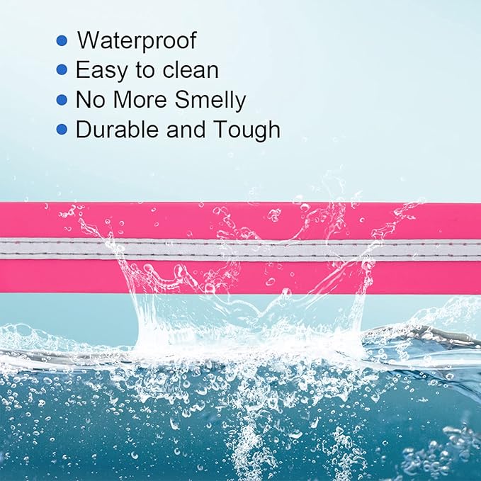 NIMBLE Dog Collar Waterproof Pet Collars Anti-Odor Durable Adjustable Polyester Soft with Reflective Cloth Stripe Basic Dog Collars S/M/L Sizes (Large (15.35”-24.8”inches), Pink)