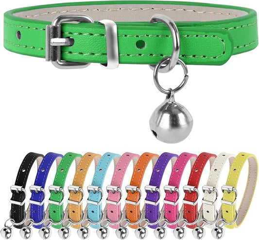 XXS Teacup Dog Collar, Green, 3/8 inch Width