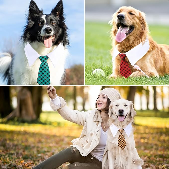 Segarty Dog Neck Tie Large, 6 Pack Adjustable Cute Pet Ties Collars Grooming Accessories Formal Wedding Costume Black Red Dog Necktie Collar Set for Medium Large Dog Holiday Party Birthday (XL)