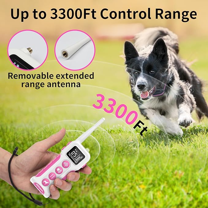 No Shock Dog Training Collar with Remote 3300ft Range, Vibrating Dog Collar, Vibration Collar for Small Medium Large Dogs, 9 Style Tones and Vibration Collar