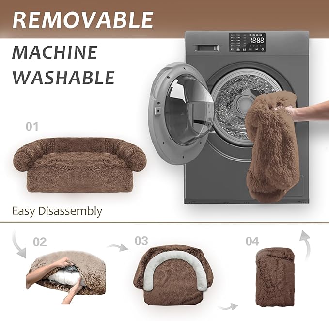 Dogs/Cats Bed Mats, Couch Cover for Dogs, Sofa Style Luxurious Mat for Pets, Waterproof Lining and Nonskid Bottom Perfect on Dog Crate, Cat Cage or in The Car. (Desert Brown, XXLPlus)