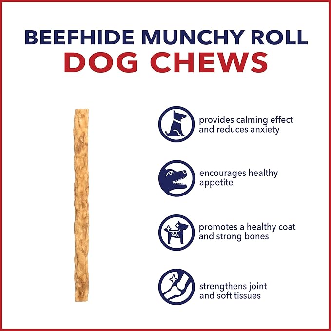 Pet Factory American Beefhide 5" Munch Mini Rolls Dog Chew Treats - Chicken Flavor, 1.5 lbs
