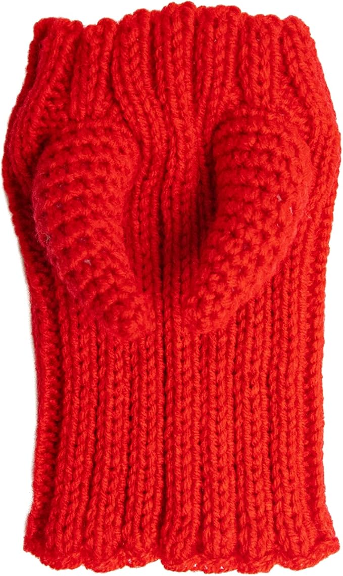 Zoo Snoods Red Devil Costume - Warm Knit Dog Snood Wrap for Pets, Neck Ear Cover Protection, Halloween Winter (Medium)