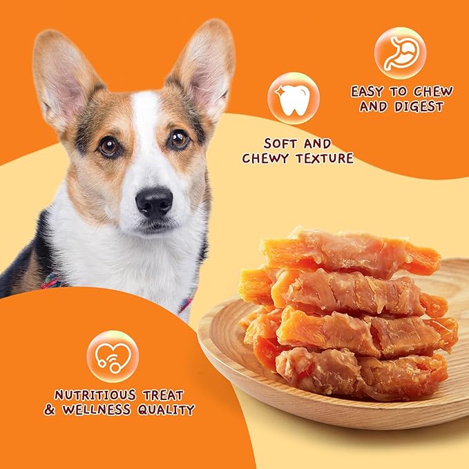 Jungle Calling Dog Treats, Skinless Chicken Wrapped Sweet Potato, Gluten and Grain Free, Chewy Dog Bites for Balanced Nutrition, 10.6 oz