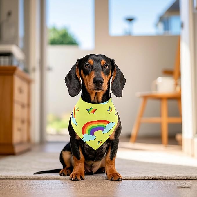 100PCS Pride Day Dog Bandanas Bulk Rainbow Adjustable Triangle Bibs Scarves Kerchief for Small Medium Boys Girls Grooming Celebration Accessories