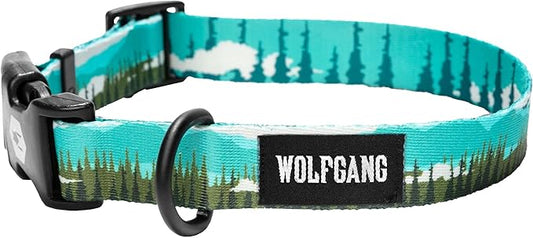 Wolfgang Heavy Duty, Adjustable Dog Collar with Quick Release Nylon Buckle for Walking & Training, GreatEscape Print, Large