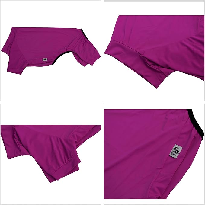 LoveLongLong Dog Jumpsuit with UV Protection and Quick-Dry Fabric for Spring Summer Pet Pajamas Purplish red S