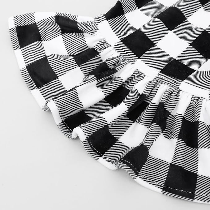 CuteBone Turtleneck Dog Velvet Dress Puppy Skirt Costume Pet Clothes Cat Apparel with Bow Hair Rope for Small Dogs CVD14L