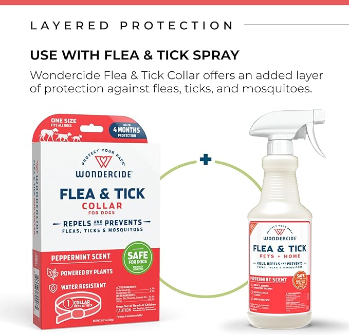 Wondercide - Dog Collar - Flea, Tick, Mosquito Repellent for Dogs with Natural Essential Oils - Small Medium 3PK - Up to 12 Months Protection