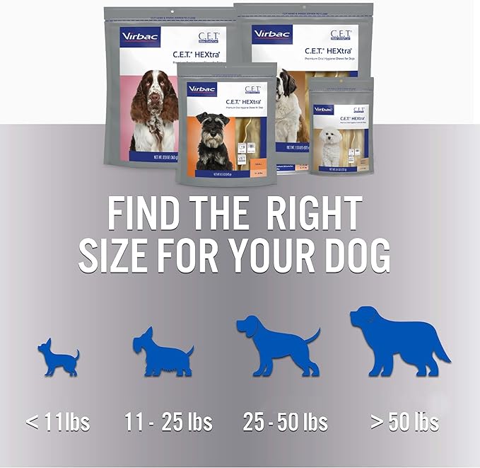 Virbac C.E.T. HEXtra Premium Dental Dog Chews XLarge 51 & Up lb 30 Count