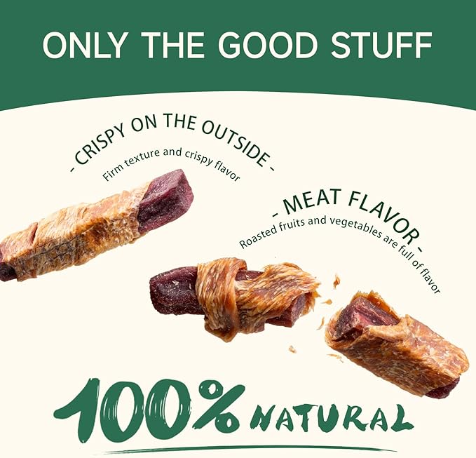 Chicken & Sweet Potato Purple Wrapped Dog Treats, High Protein, Low Fat, 100% Natural Chicken, Healthy and Natural Dog Training Treats for Small & Large Dogs, 454g/16 oz. Bag
