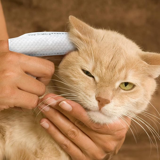 Dog & Cat Ear Cleaner Wipes – Pet Finger Wipes for Cats & Dogs – Cleaning, Soothing, and Deodorizing Itchy Ears – Ear Relief Solution Wash - Unscented