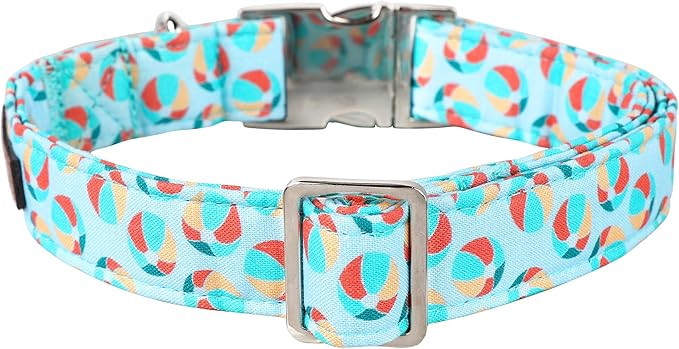 Lionet Paws Boy Dog Collar, Comfortable Adjustable Cute Sea Lion's Ball Collar with Metal Buckle for Male Dogs, Medium, Neck 13.5-22 inches