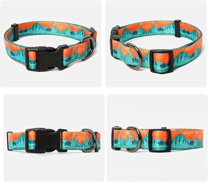 Timos Dog Collar, Adjustable Soft Dog Collar for Small Medium Large Dogs, Patterned Puppy Collars with Quick Release Buckle for Boy and Girl Female Dogs,XS Length 8.5''-11''