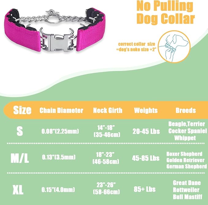 Adjustable Dog Collar with Quick Release Buckle for Small Medium Large Dogs