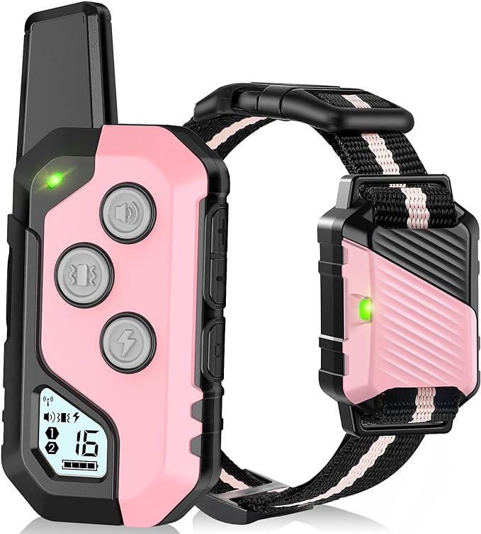 Shock Collar for Dogs, IP67 Waterproof Dog Training Collar with Remote, 3 Training Modes with Beep, Vibration, and Safe Static, Rechargeable E Collar for Large Medium