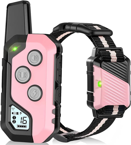 Shock Collar for Dogs, IP67 Waterproof Dog Training Collar with Remote, 3 Training Modes with Beep, Vibration, and Safe Static, Rechargeable E Collar for Large Medium