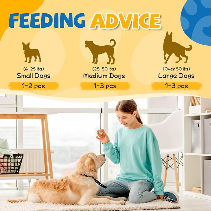 Dog Treats Chicken Jerky Rings, Natural Chicken Breast, Healthy Training Rewards for Dogs w/Glucosamine Chondroitin