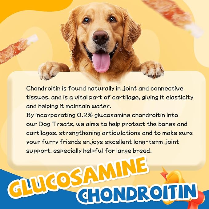 Chicken Wrapped Rawhide Dog Treats,Healthy Training Sticks, Teeth Cleaning Dog Chews w/Glucosamine Chondroitin
