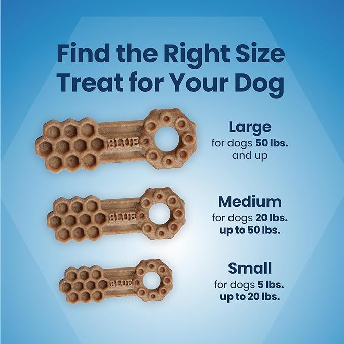 Blue Buffalo Large Dental Chews for Dogs, Daily Dental Care Dog Treats Made in The USA with Natural Ingredients, Chicken & Spearmint (44-oz Box, 28 Count)