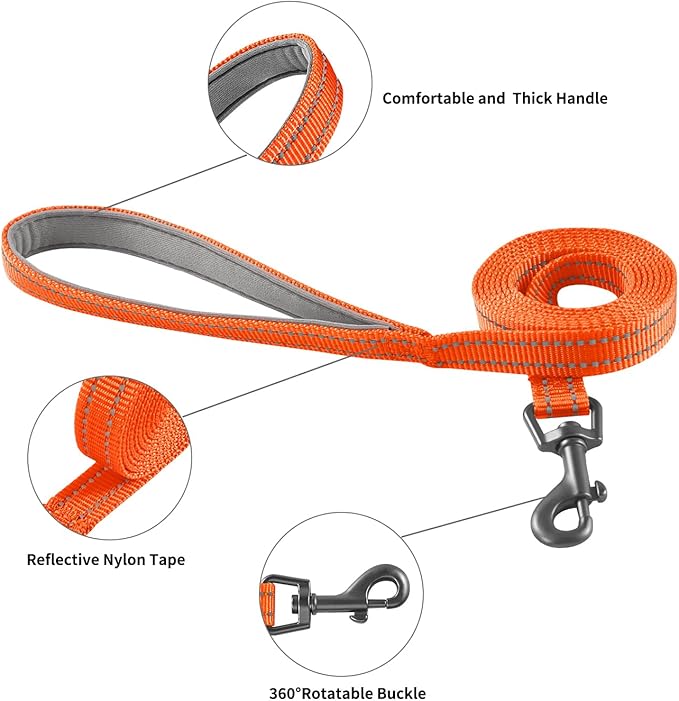 Dog Harness and Leash Set, No Pull Soft Mesh Pet Harness for Small Medium Dogs, Cats - Step in Adjustable Reflective Puppy Harness with Buckle and Double D-Rings - Orange, XS