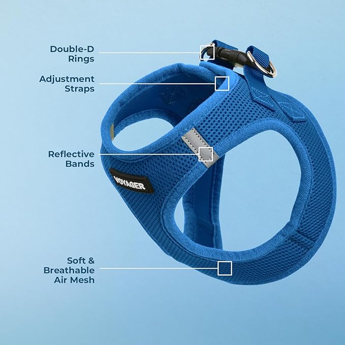 Voyager Step-In Air Dog Harness by Best Pet Supplies - All Weather Mesh Step in Vest Harness for Small and Medium Dogs, Royal Blue, size XS - Chest: 13 - 14.5"