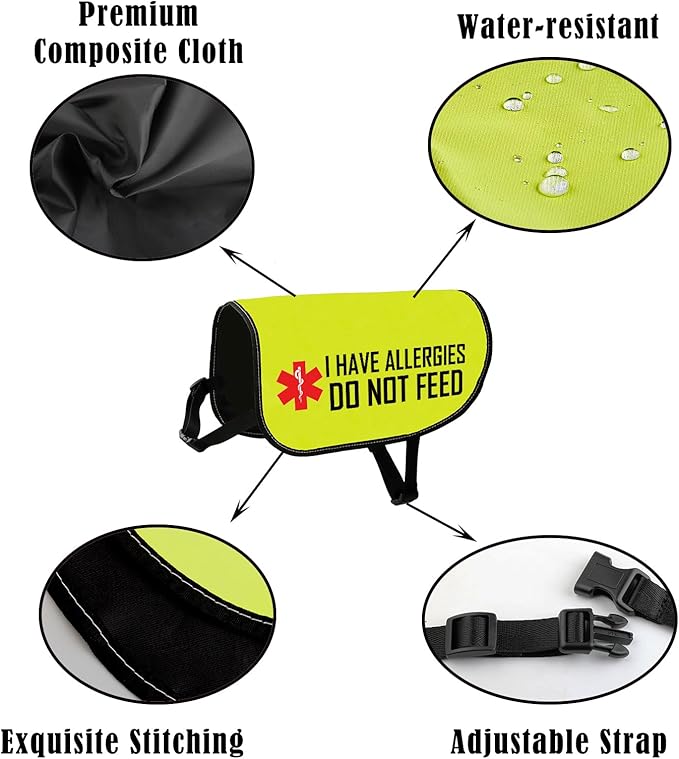 Allergies Warning Dog Jacket Vest I Have Allergies Do Not Feed Dog Harness Special Diet Alleric Dog Gift (DO NOT Feed-Large)