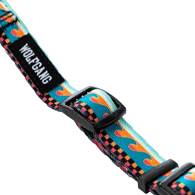 Wolfgang Heavy Duty Martingale Dog Collar with Quick Release Nylon Buckle for Walking & Training, BuenaOnda Print, X-Large