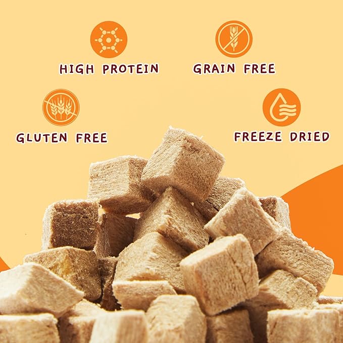 Jungle Calling Freeze Dried Dog and Cat Treats - High Protein, Low Fat, Made with a Single Ingredient - Perfect for Training and Snacking, 2.8 oz (Duck Cube)