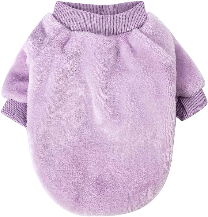FabriCastle Small Dog Sweater, 2-Pack Dog Clothes, Soft and Warm Pet Jackets for Small Dogs Girl & Cats, Winter Pet Apparel Costumes, Puppy Outfits (Pink,Light Purple, XX-Large)