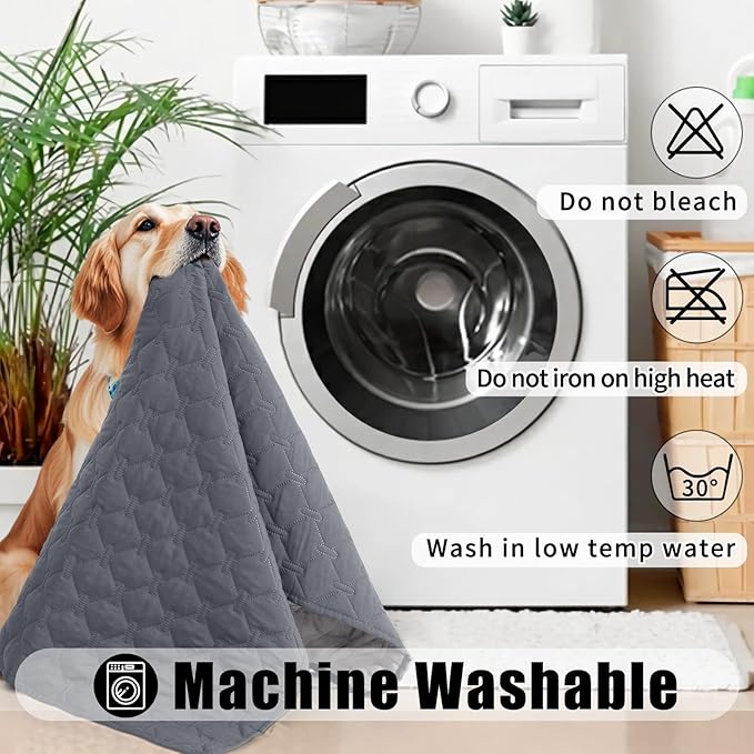 Smiry Waterproof Dog Bed Cover Blanket, Soft Reversible Pet Blanket, Washable Leakproof Cats Dogs Couch Cover for Sofa, Couch, Furniture (40x50 Inch, Grey/Light Grey)