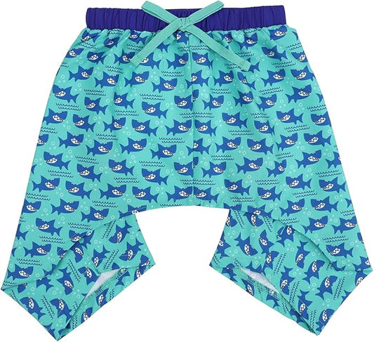 HDE Dog Swim Trunks Hawaiian Board Shorts Beach Pool Swimsuit for XS to XXL Dogs Sharks - L