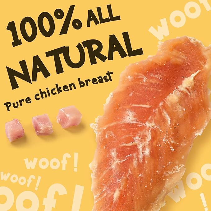 ASMPET Chicken Jerky Dog Treats, Natural Dog Treats Made with Real Breast Healthy Low Fat for Small Dogs Medium Dogs 1% Taurine High Protein No Artificial Flavors