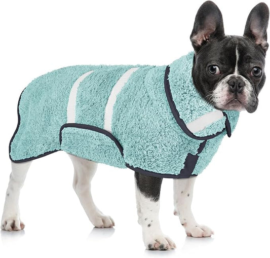 Dog Bathrobe Super Absorbent Dog Towels for Drying Dogs Large Quick Drying Puppy Robes for After Bath Soft Puppy Towel Adjustable Dry Coat to Keep Warm(S-XXL)