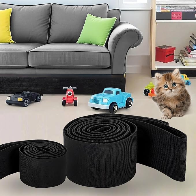 Under Couch Blocker for Kid and Pet Toys, Toy Blocker for Under Bed and Under Couch,Easy to Install, Stop Things from Going Under Sofa Bed and Other Furniture (5in x 132in)