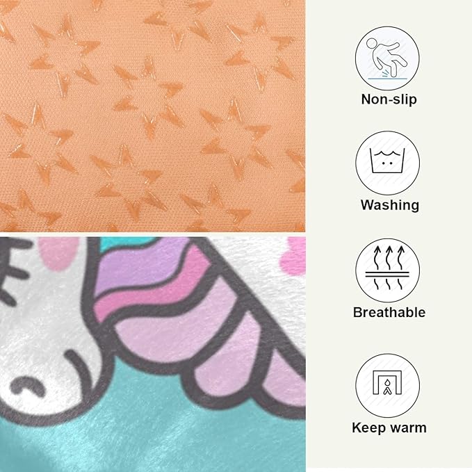 Mermaid Unicorn Pet Bed for Small/Medium Dogs Cat | Pet Mat for Dog Cat Crates | Durable Polyester and Non-Slip Bottom Pet Bed, 24x36in