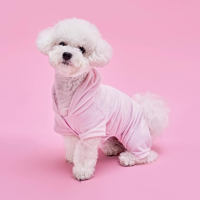 Juicy Couture Hooded Pet Juicy Bling Velour Tracksuit Chest 24 inches for Small Dogs and Cats - Pink - M/L