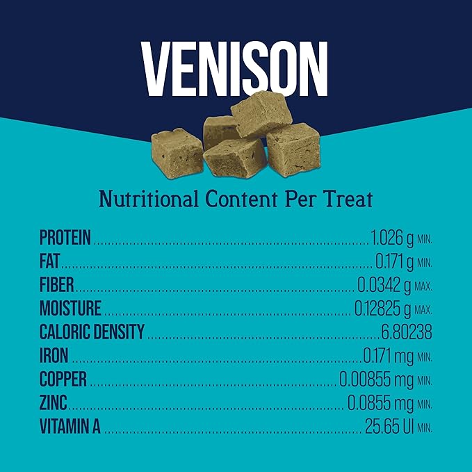 Stewart Single Ingredient Freeze Dried Raw Dog Treats, Venison Liver, 3 Ounce Resealable Pouch, Training Treats or Meal Topper Dogs, High Protein, Grain-Free, Gluten-Free