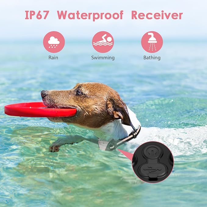 Shock Collar for Dogs, IP67 Waterproof Dog Training Collar with Remote, 3 Training Modes with Beep, Vibration, and Safe Static, Rechargeable E Collar for Large Medium