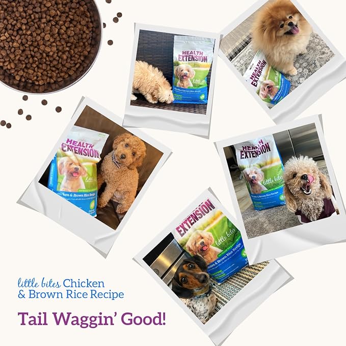 Health Extension Little Bites Chicken & Brown Rice Dry Dog Food (30 lb / 13.6 Kg) - Natural with Probiotics and Superfoods for Teacup, Toy & Small Breeds
