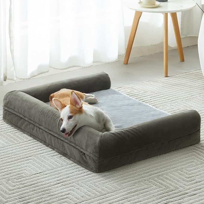 BFPETHOME Washable Dog Beds for Medium Dogs, Orthopedic Dog Bed Medium, Big Dog Couch Bed with Removable Washable Cover, Waterproof Lining and Nonskid Bottom, Egg-Crate Foam Pet Sofa Bed for Sleeping