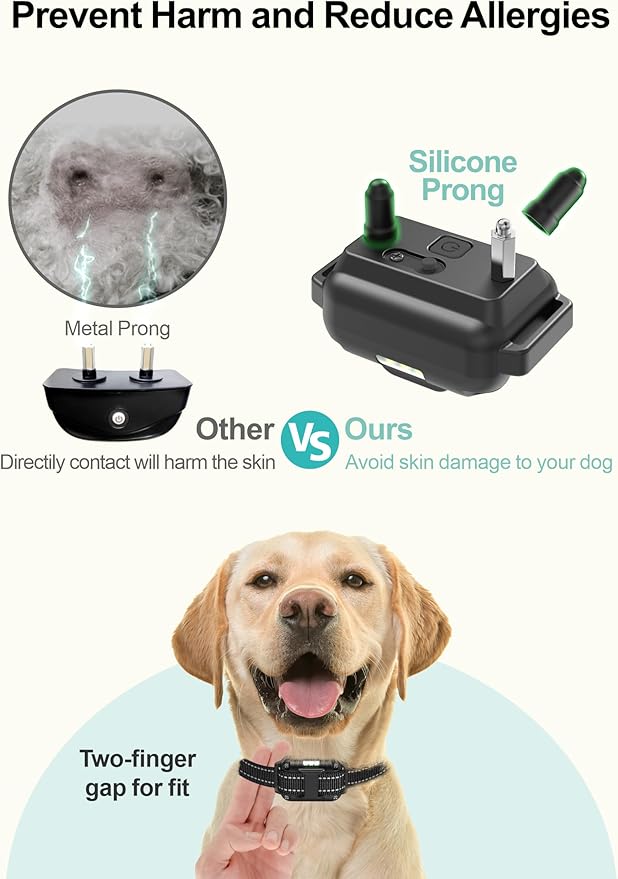 Dog Shock Collar 2 Pack - Dog Training Collar with Remote IP65 Waterproof E Collar for Dogs Training with Shock Vibrate Beep and Light Modes for Small Medium Large Dogs