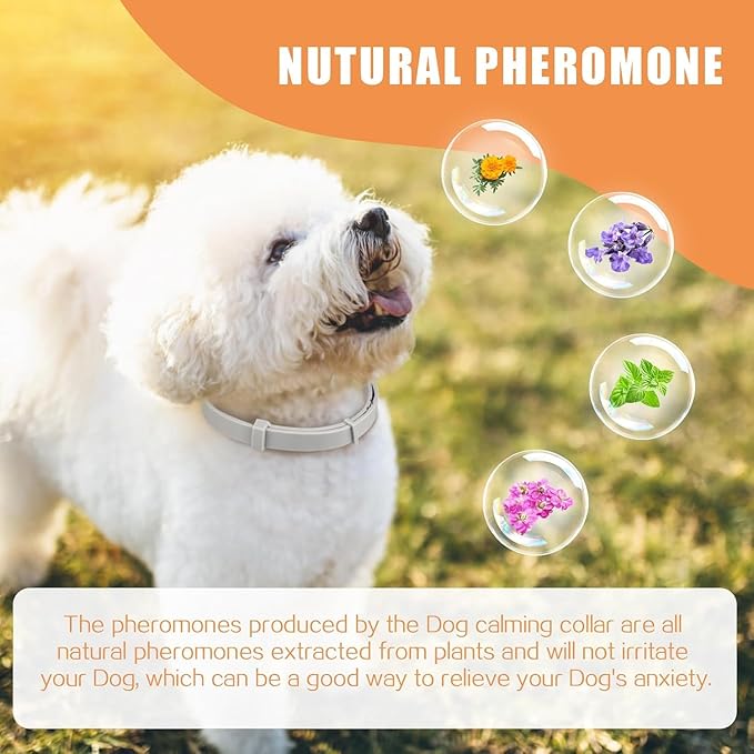 Nodfens Calming Collar for Dogs, Adjustable Dog Pheromones Calming Diffuser, Pet Stop Peeing and Anxiety Relief, 6PCS 60 Day Long-Term Effect
