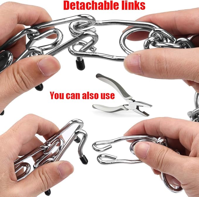 Prong Collars for Dogs, No Pull Dog Collar, Dog Training Collar for Large Medium Small Dogs, Stainless Steel Adjustable with Comfort Rubber Tips (Large, 4.0mm, 23.6-Inch)